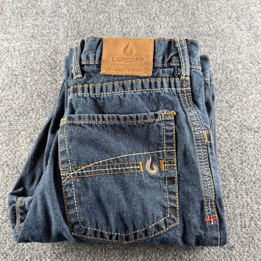 Lapco FR Mens Flame Resistant Denim Work Jeans 33x34 Dark Wash CAT2 P-INDM10